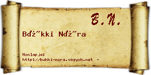 Bükki Nóra névjegykártya
